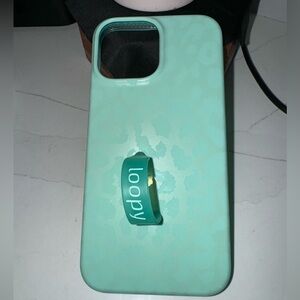 iPhone 14 Pro Max loopy case mint leopard